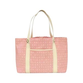 Bulgari Pre-owned Tote Bags, female, Pink, Size: ONE SIZE Pre-owned Vintage Canvas Tote Bag