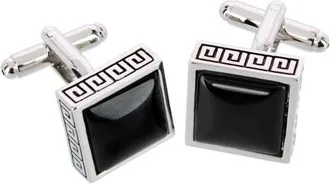 Trafalgar Store Langford Square Opal Stone Filigree Edged Cufflinks in Black at Nordstrom