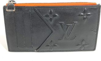 Louis Vuitton Monogram Black Orange Leather Coin Purse/Coin Case (Pre-Owned)