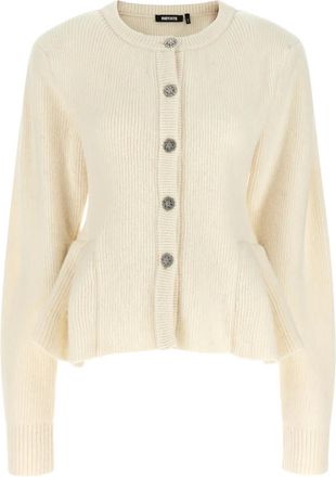 Rotate Rotate Birger Christensen - Gebreid Peplum Vest - Dames - Truien - Beige - Maat: M Zijde