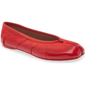 Maison Margiela Tabi Ballet Flat in Red at Nordstrom, Size 8.5Us