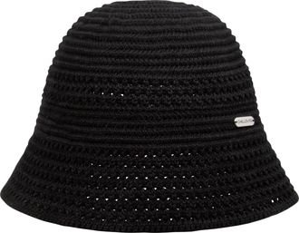 Chillouts Fischerhut CHILLOUTS Bloom Hat, Damen, Gr. S (M), schwarz, Baumwollmischung, H&uuml;te Fischerhut, Geh&auml;kelter Glockenhut f&uuml;r den modernen Boho-Look