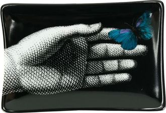 Fornasetti Fornasetti, Home, Dames, Blauw, ONE Size, Mano Rechthoekige Tray Ashtray