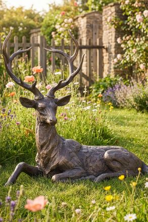 Dibor Majestic Giant Stag Decoration Ornament Outdoor Garden Statue in Bronze