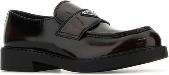 Prada Mens Polished Leather Loafer Brown Calfskin