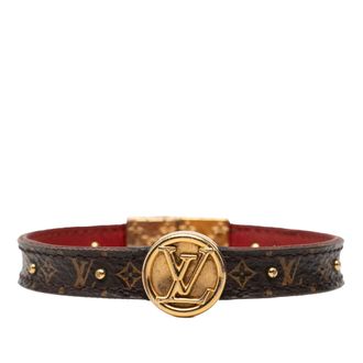 Louis Vuitton Pre-owned Womens Monogram And Calfskin Lv Circle Reversible Bracelet - Brown - One Size