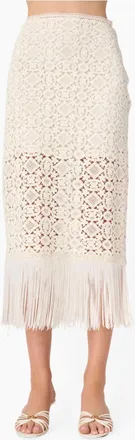 Cami NYC Venezia Crochet Midi Skirt In Ceramic