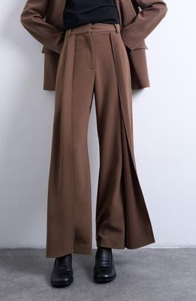 Topshop Pleated Volume Wide Leg Pants in Taupe at Nordstrom Rack, Size 2 Us (Fits Like 0) Uk