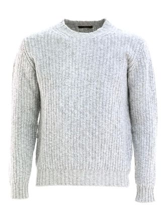 Zanone ribbed crew-neck sweater - men - Wool - 50 - Grey