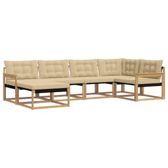 vidaXL Conjunto De Sof&aacute;s De Exterior Con Coj&iacute;n 6 Pcs Y Beige Vidaxl