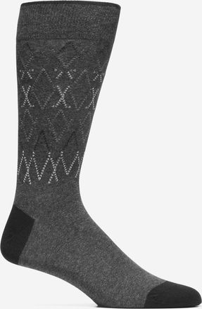Cole Haan Mens Geo Dress Crew Socks - Grey