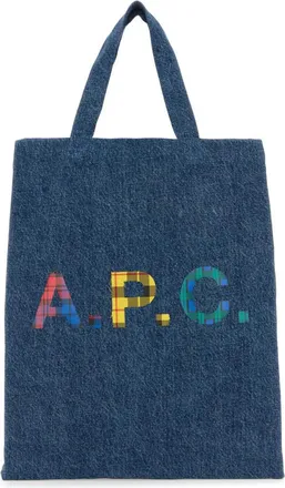 A.P.C. Denim logo-print denim tote bag