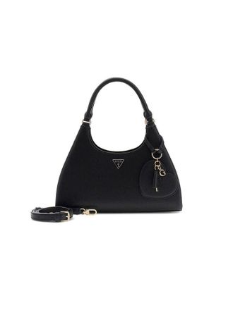 Guess Womens Shoulder Bag Black Polyurethane - Satchel-Bags