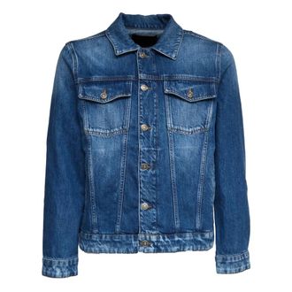 Dondup Denim Jackets, male, Blue, Size: XL Regular-fit Rigid Denim Jacket