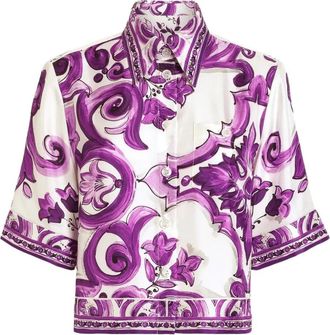 Dolce & Gabbana Camicia Con Stampa Maioliche-Donna