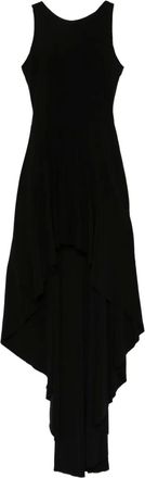 Norma Kamali Abito corto asimmetrico plissettato - Nero