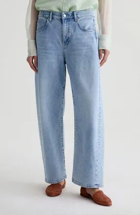 AG - Adriano Goldschmied Hattie High Waist Ankle Barrel Leg Jeans in Gold Country at Nordstrom, Size 31