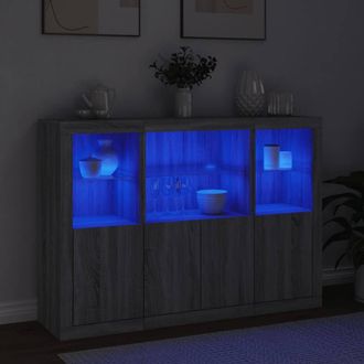 Berkfield Home Sideboards with LED Lights 3 pcs Grey Sonoma Engineered Wood