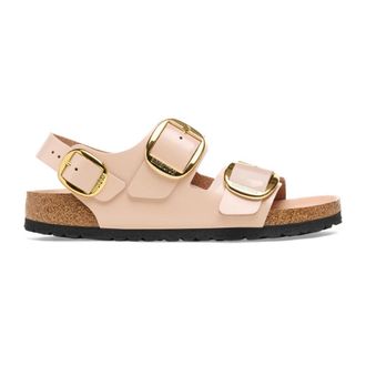 Birkenstock Beige Patent Sandaal - Gesp Detail - Dames - Sandalen - Beige - 39 EU - Leer - Schoenen