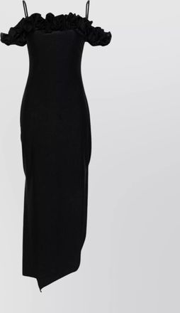 Coperni asymmetric ruffled midi dress