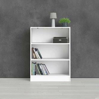 Dmora Librer&iacute;a Con Tres Compartimentos, Color Blanco, 79 X 107 X 27 Cm, Con Embalaje Reforzado - Dmora