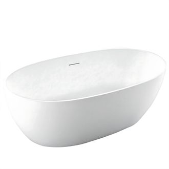 Rea Ba&ntilde;era De Pie Rea Roma 170 White With Brushed Copper Plug Cap