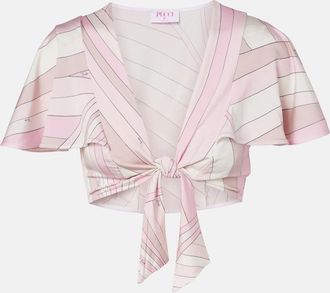 Pucci Crop top Iride in jersey di raso