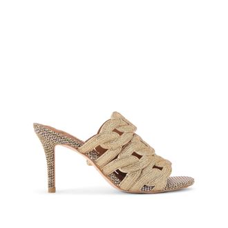Kurt Geiger Womens Crystal Chain Mule Mules - Gold Fabric - Size UK 4
