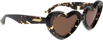 Bottega Veneta Rechthoekige Zonnebril - Dames - Accessoires - Bruin - Maat: ONE Size