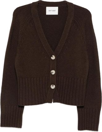 Soft Goat Ribbed-knit V-neck Cardigan