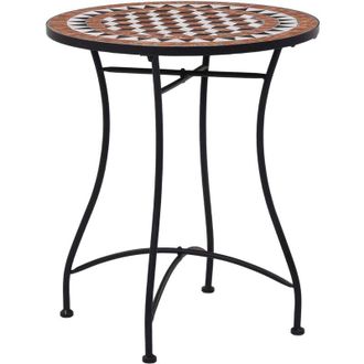 vidaXL Mesa Bistr&oacute; De Mosaico Cer&aacute;mica Marr&oacute;n 60 Cm Vidaxl