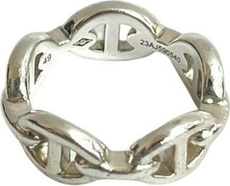 Herm&egrave;s Silver Silver 925 Band Ring (Pre-Owned)