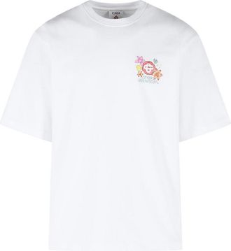 Casablanca Collage Dicones White Cotton T-Shirt