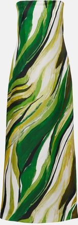 CHRISTOPHER ESBER Strapless printed silk gown