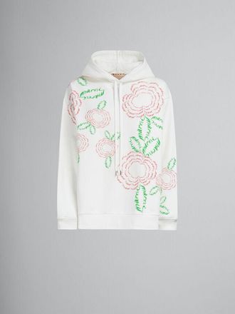 Marni Womens Natural White Floral Embroidered Hoodie, Size 8
