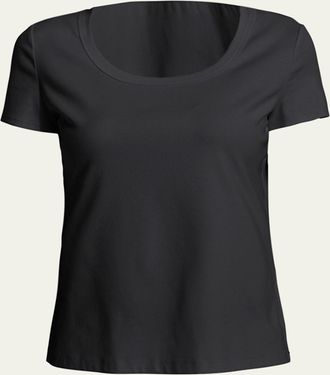 Lafayette 148 New York Cotton-Stretch Basic Tee