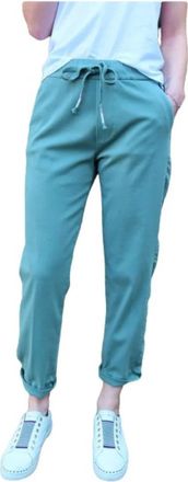 Mason's Casual-Chique Lyocell Blend Broek - Dames - Sweatpants - Groen - S - Katoen - Broeken