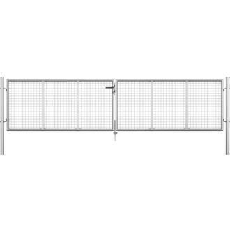 vidaXL Vidaxl - Cancello per Giardino in Acciaio Zincato 415x125 cm Argento