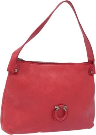 Ferragamo Tweedehands leren handtassen - Dames - Vintage Schoudertas - Roze - ONE Size - Vintage