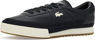 Lacoste Aura Leather Sneakers Mens Shoes Black/Gum : 11.5 D - Medium