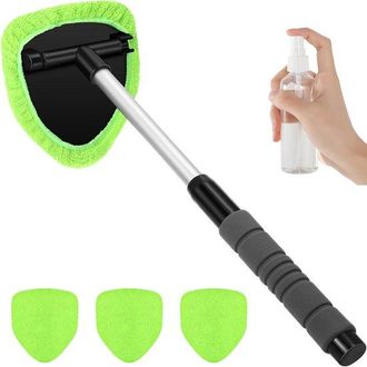 OEM Herramienta De Limpieza De Parabrisas: Kit De Limpieza Para El Interior Del Coche Con Mango Extensible Y 4 Almohadillas De Microfibra, Suv