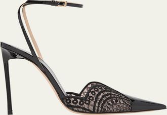 Tom Ford 85mm Lace Patent Leather Pumps