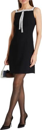 Dolce & Gabbana Crystal-embellished Crepe Mini Dress Size M