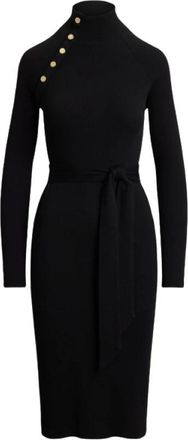 Ralph Lauren Vestido de punto de canal&eacute; con cuello alto - Dresses - Mujer - Negro - M