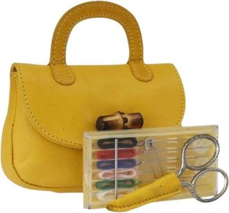 Gucci Pre-owned Vintage leren tas - Dames - Vintage Accessoires - Geel - ONE Size - Leer - Vintage