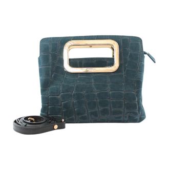 My Best Bags Firenze Bolso de mano de ante- cocodrilo y piel - Bags - Mujer - Verde - ONE SIZE