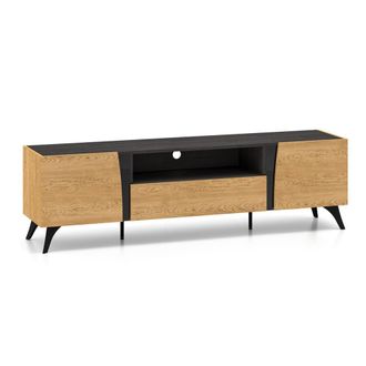 Petits Meubles Mueble tv 2 puertas 180 cm paneles de mdf madera y negro