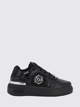 Philipp Plein Sneakers basse SK8R in pelle e mesh con stampa cocco e logo Hexagon