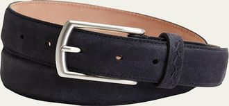 Ermenegildo Zegna Mens Triple Stitch Leather Belt