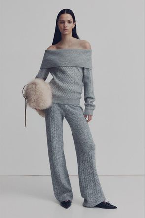 H&M Off-the-shoulder Jumper in Gray Melange at Nordstrom, Size Xx-Small